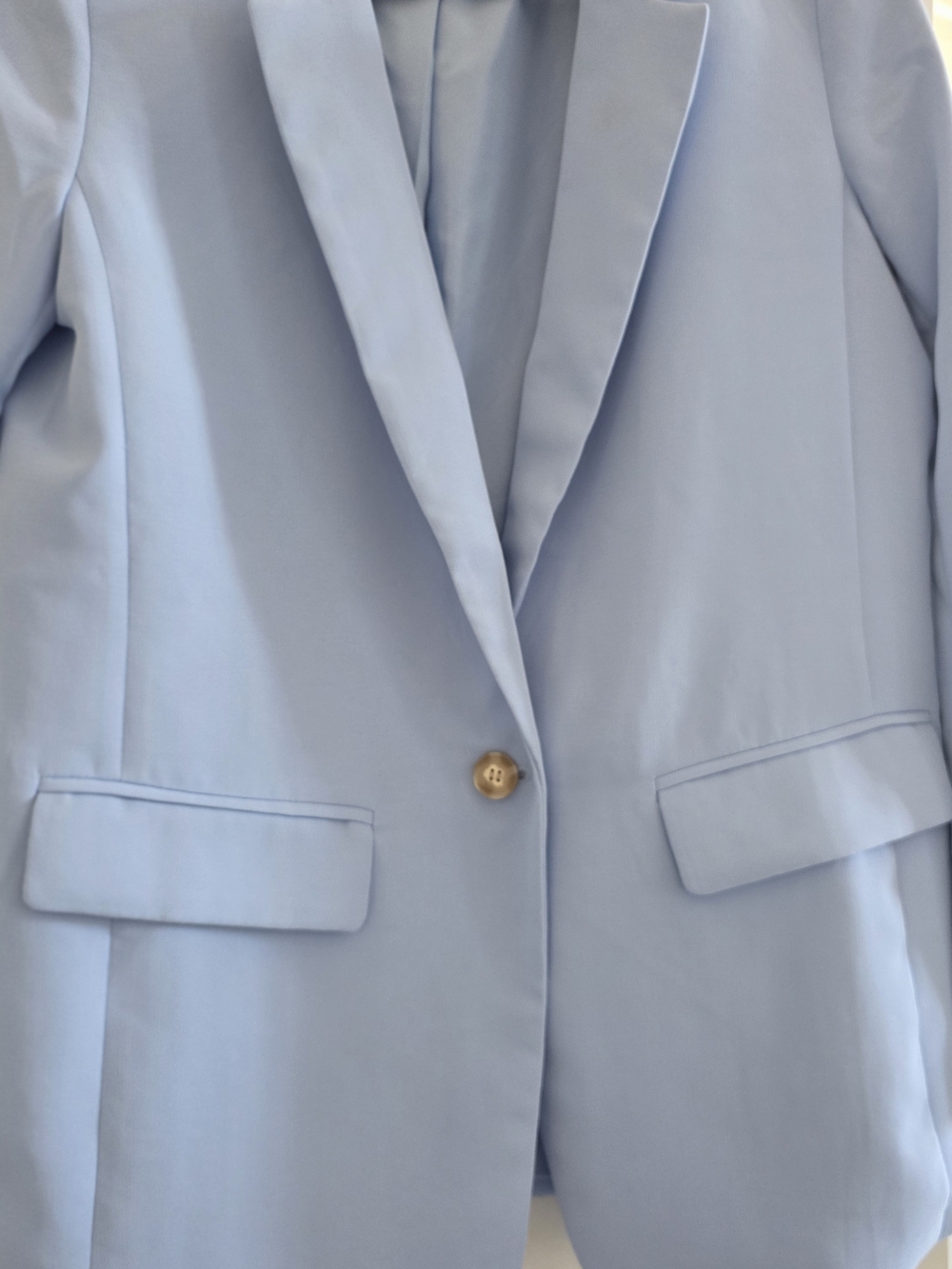 LOFT Light Blue Crepe Drape Relaxed Blazer - Picture 5 of 8